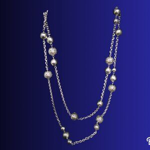 Silver Tone Necklace 22 1/2" Long